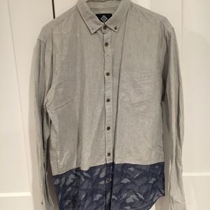 Color Block Button Up